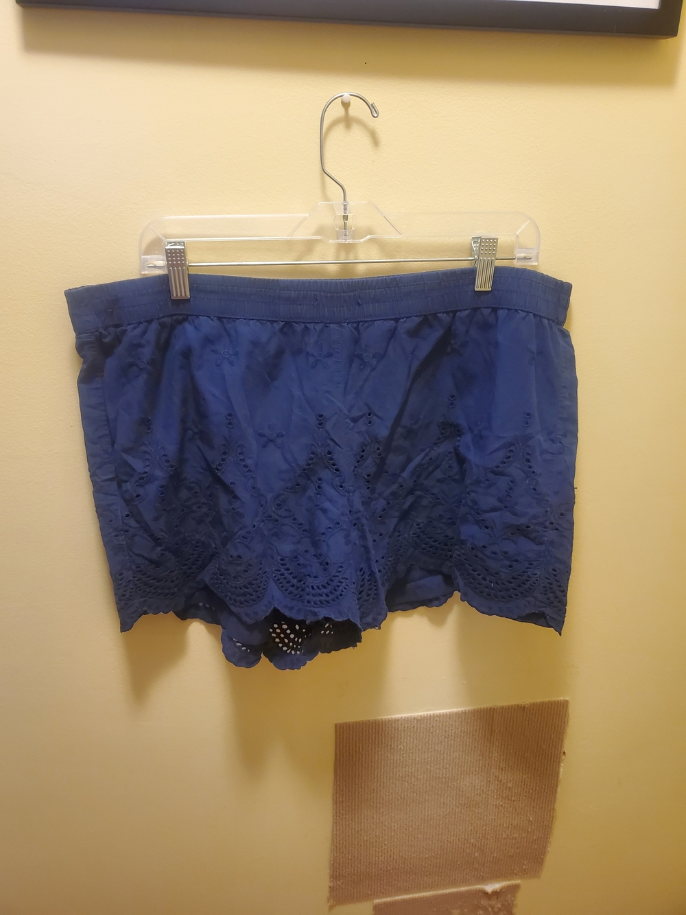 a.n.a Navy Eyelet Cotton Shorts